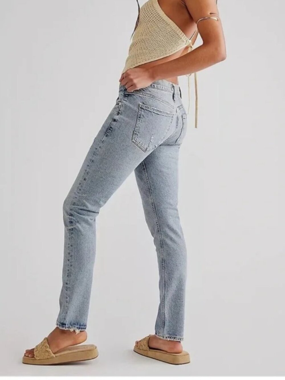 Citizens of Humanity Inga Low Rise Slim Jeans Size 24 Light Wash Denim
